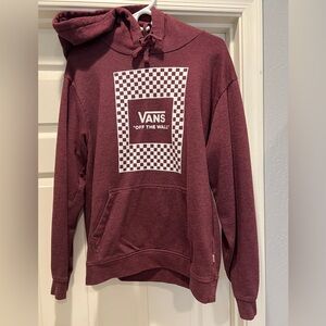 Vans Maroon Burgundy Checkered Hoodie Womens XL Extra Large